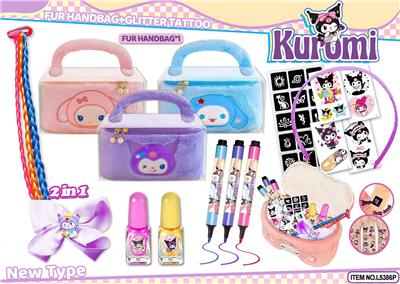 库洛米毛绒PVC手提盒纹身美甲加发饰套装（三款混装） - OBL10382698