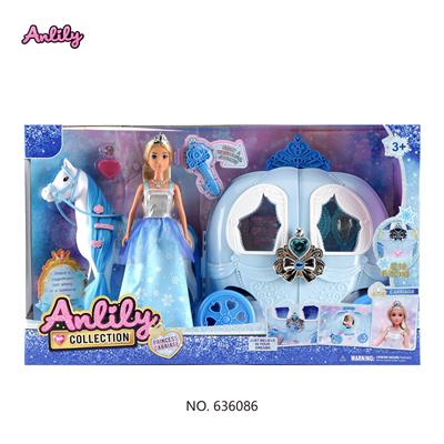 安丽莉11.5寸实身娃娃南瓜马车 灯光声音 2粒AA 不包电(棕肤色 brown skin) - OBL10382957