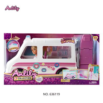 安丽莉11.5寸实身娃娃救护车灯光声音 包电 3粒AG13 (棕肤色 brown skin) - OBL10382975