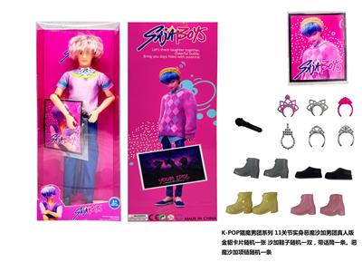 1比1 K-POP 猎魔男团真人版  11.5寸11关节实身 Romane 浪漫 带金貂卡片一张 带项链  带话筒 - OBL10383977