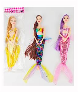 11寸十一关节长发实身长发芭比娃娃美人鱼 - OBL10384265