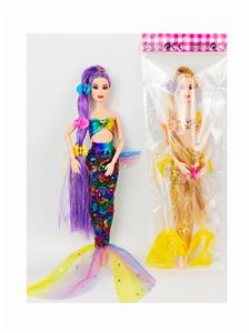 11寸十一关节长发实身长发芭比娃娃美人鱼 - OBL10384274