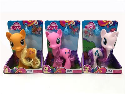 3款搪胶大号梦幻马宝丽带马贴带马梳混装马带音乐 - OBL10385071