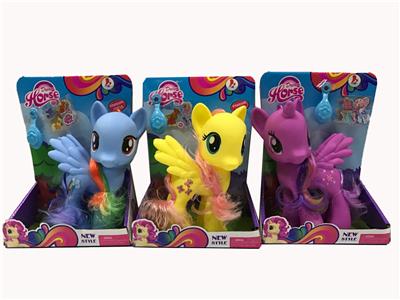 3款搪胶大号梦幻马宝丽带马贴带马梳混装马带音乐 - OBL10385072