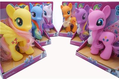 6款搪胶大号梦幻马宝丽带马贴带马梳混装马 - OBL10385073