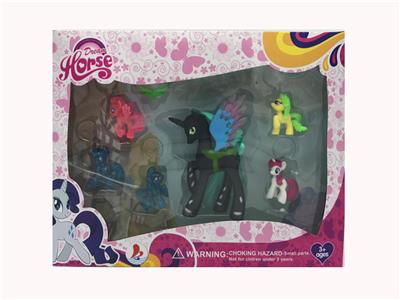 盒装6只塑料马宝丽加一只大塑料马宝丽带皇冠 - OBL10385079