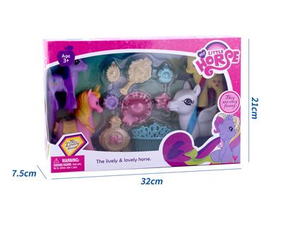 新款礼盒装4只搪胶彩马带发夹吸塑配件 - OBL10385094