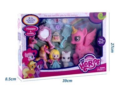 新款礼盒装搪胶飞马灯光音乐带美少女、梳子吸塑配件 - OBL10385109