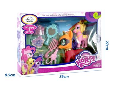 新款礼盒装搪胶皇冠灯光音乐马带塑料马、剪刀吸塑配件 - OBL10385110