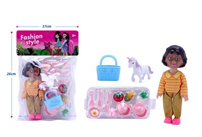 6寸实身变形计娃娃带塑料小马、手提包、玉米吸塑配件 - OBL10385131