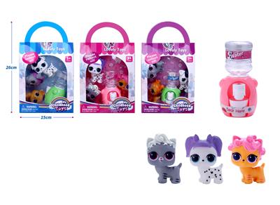 新款3只搪胶惊喜狗带饮水机配件 - OBL10385171