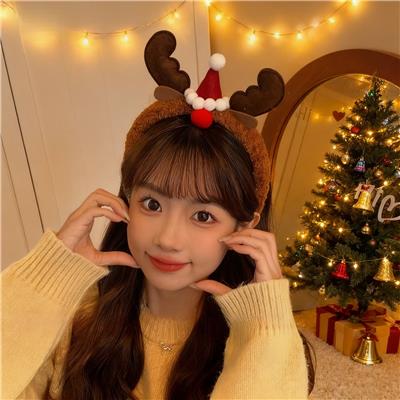 圣诞毛绒小麋鹿发箍 - OBL10387212