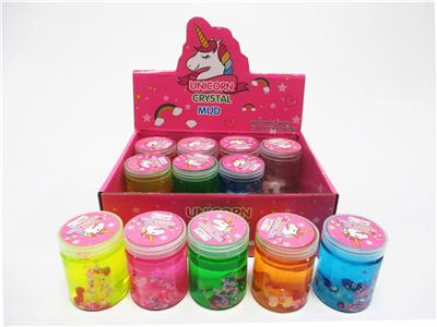 盒庄12只圆桶立体独角兽水晶泥 - OBL10387756