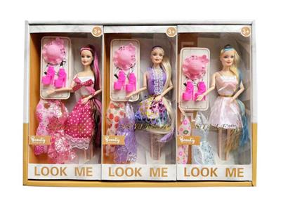 10关节实身芭比娃娃 11寸芭比时尚芭比套装芭比公主娃娃芭比饰品 1展示盒3小盒 - OBL10387929