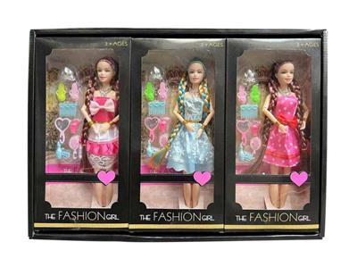 11关节实身芭比娃娃 11寸芭比时尚芭比套装芭比公主娃娃芭比饰品 1展示盒3小盒 - OBL10387932