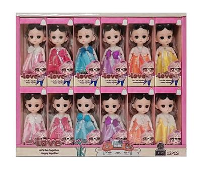 6寸实身关节手时尚女孩 萌娃 12PCS - OBL10388370