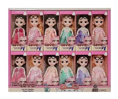 6寸实身关节手时尚女孩 萌娃 12PCS - OBL10388372