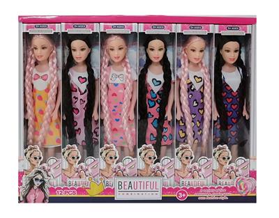 11寸空身双辫芭比（12PCS整盒价格）儿童仿真时尚洋娃娃 - OBL10388401