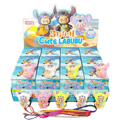 12入PVC史迪仔拉布布
手机绳（金色钥匙扣可做） - OBL10388566