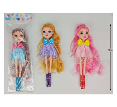 9寸实身活动手长发大头妹芭比娃娃 - OBL10388696