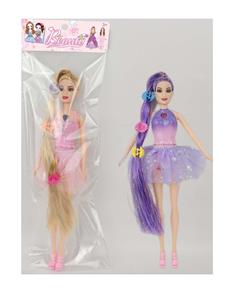 11寸实身七彩金丝长发芭蕾舞芭比娃娃 天鹅舞芭比娃娃 配3发夹 带LR44  3个纽扣电池  带灯光音乐 - OBL10388718