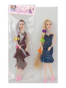 11寸实身11关节七彩金丝长发芭比娃娃 配3发夹 - OBL10388720