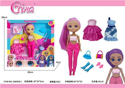 9寸实身/手关节9寸4D眼珠时尚女孩 - OBL10389128