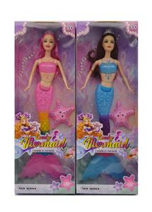 11寸实身灯光美人鱼+海星 2色混装 - OBL10389290