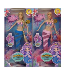 11寸实身灯光音乐美人鱼+鲨鱼+海龟 2色混装 - OBL10389300