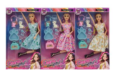 11寸实身11关节时尚芭比+吸塑配件 3款混装 - OBL10389301