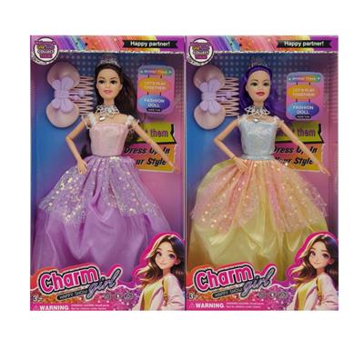 11寸实身9关节时尚礼裙+发夹 2款混装 - OBL10389302