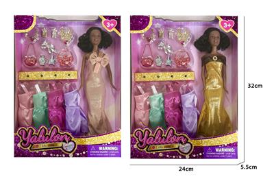 11.5寸实身黑人换装娃娃/2款混装 - OBL10389506