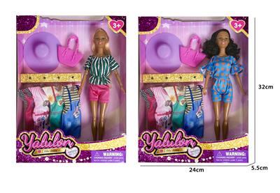 11.5寸实身关节棕色肤换装娃娃/2款混装 - OBL10389508