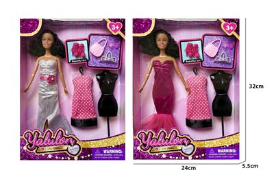 11.5寸实身关节棕色肤换装娃娃/2款混装 - OBL10389514