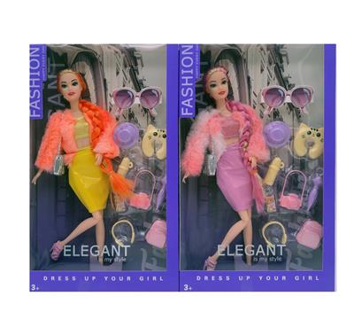 11.5寸十一关节金丝长辫时尚芭比 带单肩包+配件吸塑 2款混 - OBL10389668