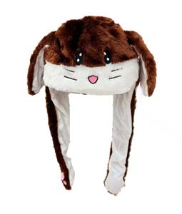 咖啡猫带灯动耳帽 - OBL10389759