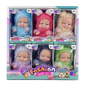 5寸展示盒6小盒装【实身肥童 炫彩毛绒衣服 带钥匙环】睡娃 肥童 娃娃系列 - OBL10390456