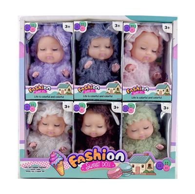 5寸展示盒6小盒装【实身肥童 纯色毛绒衣服 带钥匙环】睡娃 肥童 娃娃系列 - OBL10390457