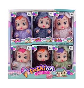 5寸展示盒6小盒装【实身肥童  纯色毛绒衣服 带钥匙环】哭泣 娃娃系列 - OBL10390458