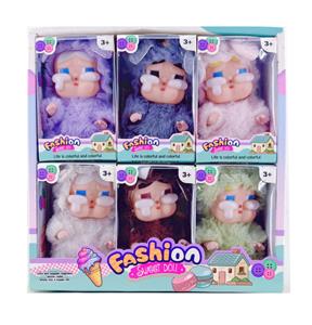 5寸展示盒6小盒装【实身肥童 纯色毛绒衣服 带钥匙环】POPMART 泡泡玛特 CRYBABY 眼泪工厂 娃娃系列 - OBL10390459