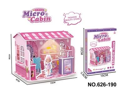 DIY益智拼装3D立体拼图迷你微观小屋-过家家化妆店带LED灯 - OBL10390741