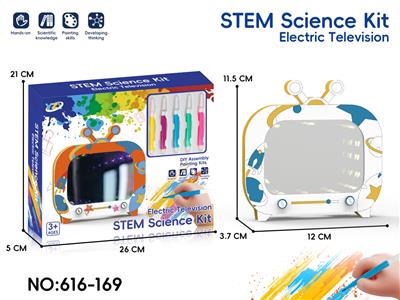 科学实验系列DIY益智拼装3D立体拼图-涂鸦电动时空穿梭电视机 - OBL10390746
