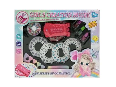 跨境儿童彩妆儿童化妆品饰品美甲梳扮女孩玩具过家家新款DIY饰品化妆品套装 - OBL10391271