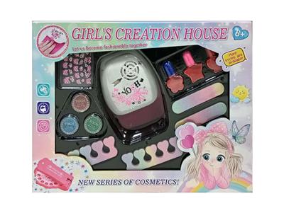 跨境儿童彩妆儿童化妆品饰品美甲梳扮女孩玩具过家家新款DIY饰品化妆品套装 - OBL10391273