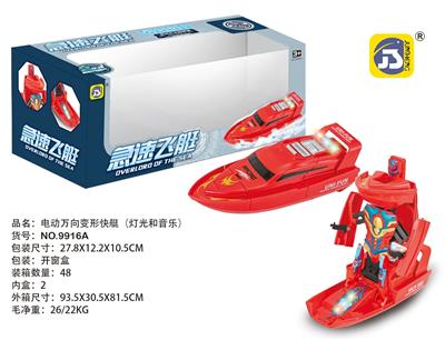 电动万向变形快艇中文盒（灯光音乐） - OBL10391716