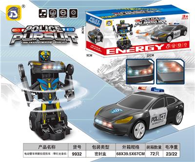 电动特斯拉变形警车（带灯光音乐） - OBL10391733