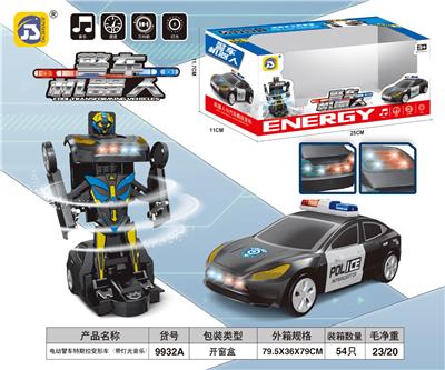 电动特斯拉变形警车（带灯光音乐） - OBL10391734