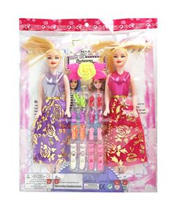 11.5寸26厘米5关节空身彩印眼芭比娃娃+花+吸塑配件 多款混装公主娃娃 - OBL10392146