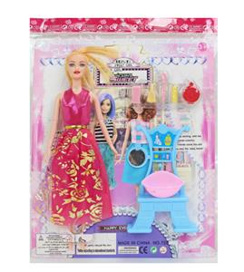 11.5寸28厘米9关节实身彩印眼芭比娃娃+梳洗小道具时尚芭比公主娃娃 - OBL10392157