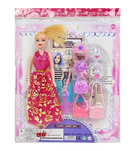 11.5寸26厘米5关节空身彩印眼芭比娃娃+包包+项链+帽子时尚芭比公主娃娃 - OBL10392159